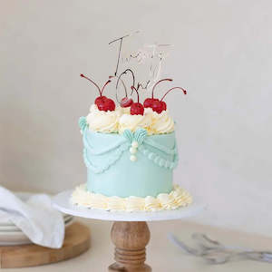 Silver Number Cake Toppers: Silver Layered Twenty One Cake Topper