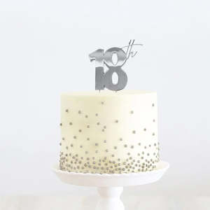 18th Silver Cake Topper
