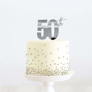 50th Silver Cake Topper