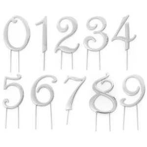 Silver Number Cake Toppers: Silver Number Cake Topper