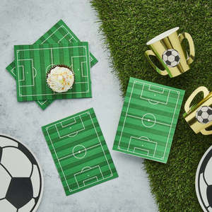 It's a Goal Football Pitch Shaped Napkins - 16 Pkt