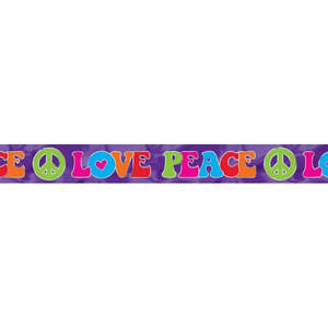60s Party: Feeling Groovy Peace & Love Foil Banner