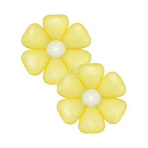 Yellow Daisy Flower Air-Fill Foil Balloons - 2 Pkt