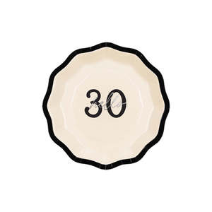 Elegant Milestone 30th Plates - Lunch 6 Pkt