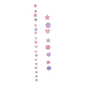 Pastel Pink & Lilac Heart, Star & Circle Garland