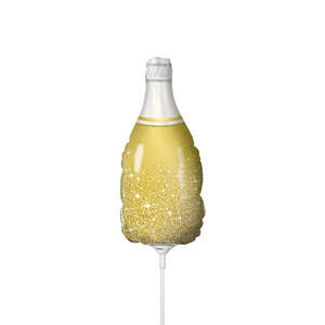 Gold Bubbly Wine Bottle Mini Foil Balloon - Add to Balloon Garland