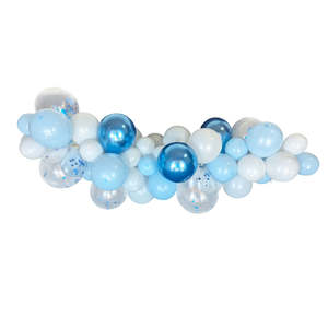 Organic Balloon Garlands Decor: Blue Sparkle Value Balloon Garland Kit