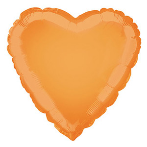 Plain Heart Foil Balloons: Orange Heart Foil Balloon