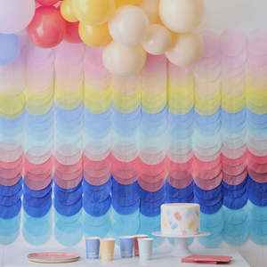 Ginger Ray Rainbow Tissue Paper Disc Party Backdrop