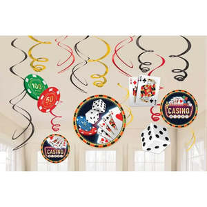 Casino Hanging Swirl Decorations