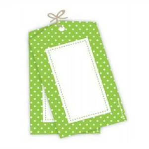 Sambellina Lime Green with White Polka Dot Party Tags - 12 Pack