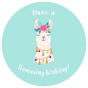 Llama Edible Icing Cake Image