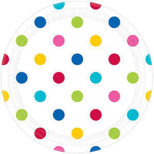 The Very Hungry Caterpillar Party: Rainbow Dots Plates - Dinner 8 Pkt