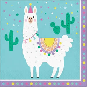Llama Party Napkins - Lunch 16 Pkt