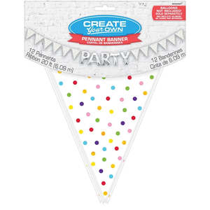 The Very Hungry Caterpillar Party: Rainbow Polka Dots Pennant Banner