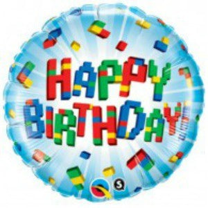 Happy Birthday Blocks Foil Balloon