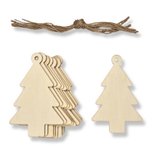 Christmas Activities: Christmas Wooden Ornament - Tree - Pack of 10