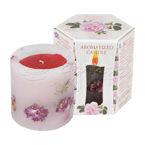 Aromatherapy: Candle with Rose Oil & Rose Blossoms 200gr.