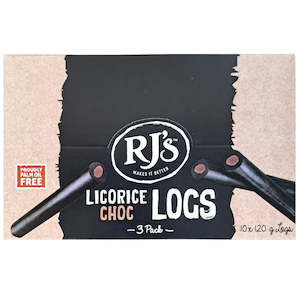 Soft: Rjs Licorice Logs Chocolate 3 Pack 120g