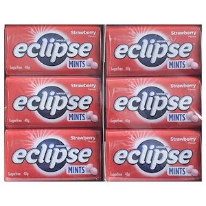 Mints: Eclipse Strawberry Sugarfree Mints 40G 12 Pack