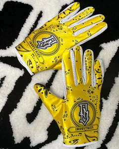 Riding Apparel: PAISLEY RIDING GLOVES YELLOW