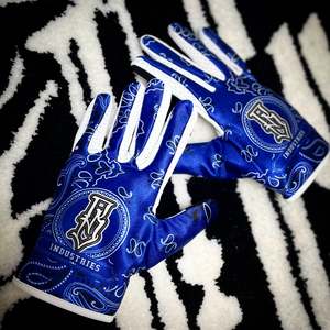 Riding Apparel: PAISLEY RIDING GLOVES BLUE