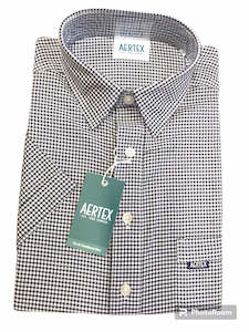 Shirts: Aertex Houndstooth Navy 88985