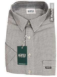 Shirts: Aertex Black/Check 8899