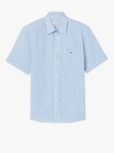 R M Williams: Hervey Shirt White/Blue