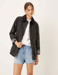 Womenswear: Barbour Beadnell Wax Jacket Black