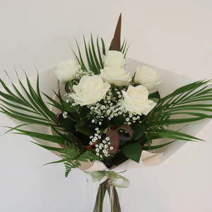 Flowers: White Rose Bouquet