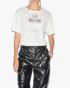 T shirt: ISABEL MARANT Zewel Logo Printed Crewneck T-Shirt SzL