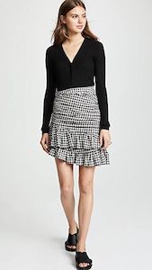 Skirt: MAGGIE MARILYN "See You At Coco's" Ruffled Gingham Cotton Mini Skirt Size Sz6