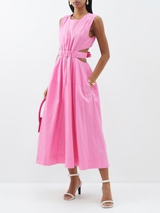 Dress: AJE Zorina Cut-out Cotton-poplin Midi Dress -Lolly Pink Sz6