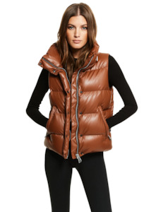 Vest: SAM NEW YORK Tracey Vest Vegan Leather - Biscuit SzS