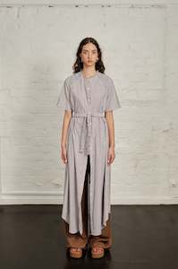 Dress: OOSTEROM Fleur Dress - Choc Stripe Sz14