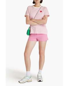 Tees: CHINTI & PARKER Embroidered Pink Stripe T Shirt SzM