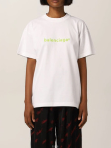 Tees: BALENCIAGA Copyright Logo T-Shirt / Lime  - Small