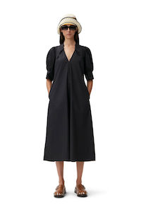 Midi: GANNI Cotton Poplin Midi Dress Sz36 NZ10