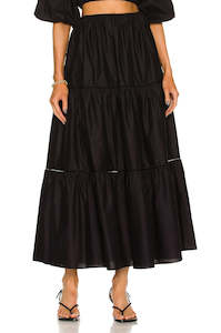 Skirts: MATTEAU Tiered Skirt  - Black Sz3 NZM