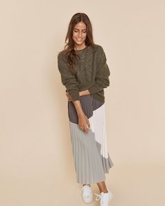 Skirts: MOS MOSH Morella Plisse Skirt - Olive SzM