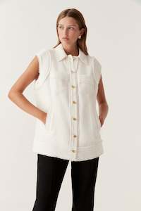 Coats: AJE Frontier Longline Vest - Ivory Sz12