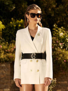 Accessories: HOLLAND COOPER Wide Belt - Black SzS