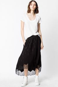 Skirts: ZADIG & VOLTAIRE Joslin Jacquard Silk Skirt -Black Sz36 NZS