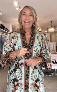 FARM RIO Blue Flowing Beauty Maxi Dress