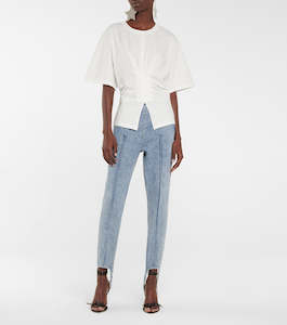 ISABEL MARANT Nanouli Skinny Stirrup Jeans - Light Blue  Sz38 NZ Small