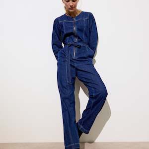 Casual: OLIVER BONAS Denim Jumpsuit - Dark Blue Sz10