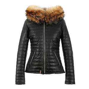 OAKWOOD Leather Down Jacket -Black SzS