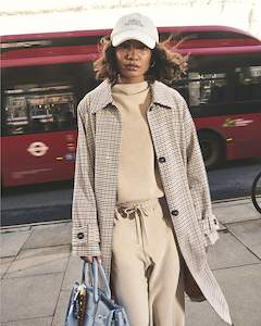 RIVER ISLAND Single Breasted Trench Coat - Check