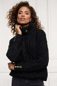 HOLLAND COOPER Noveli Cable Knit - Black SzS